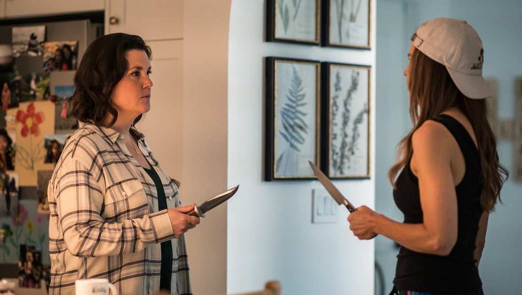 Melanie Lynskey as Shauna and Hilary Swank as Melissa in Yellowjackets