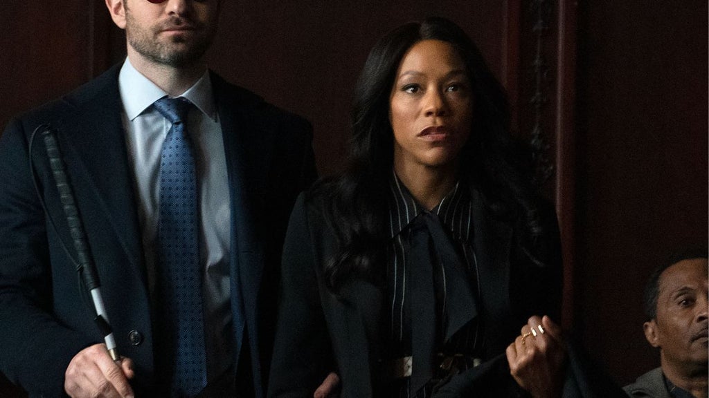 Kirsten Mcduffie, ADA (Nikki M. James) in Marvel Television's DAREDEVIL: BORN AGAIN, exclusively on Disney+. Photo by Giovanni Rufino. 