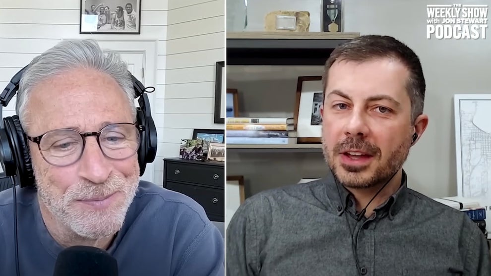 Pete Buttigieg Jon Stewart podcast
