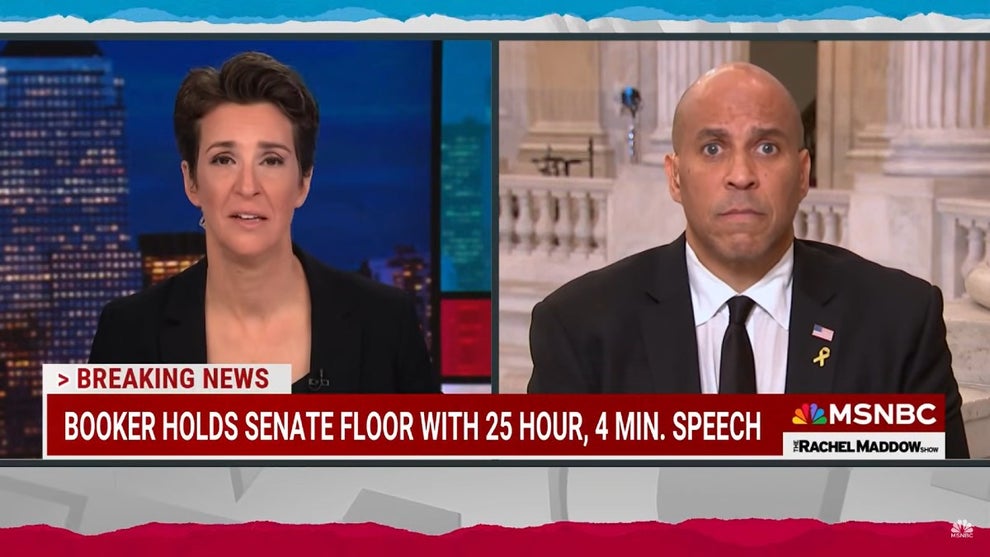 Rachel Maddow interviews Senator Cory Booker After Record Filibuster