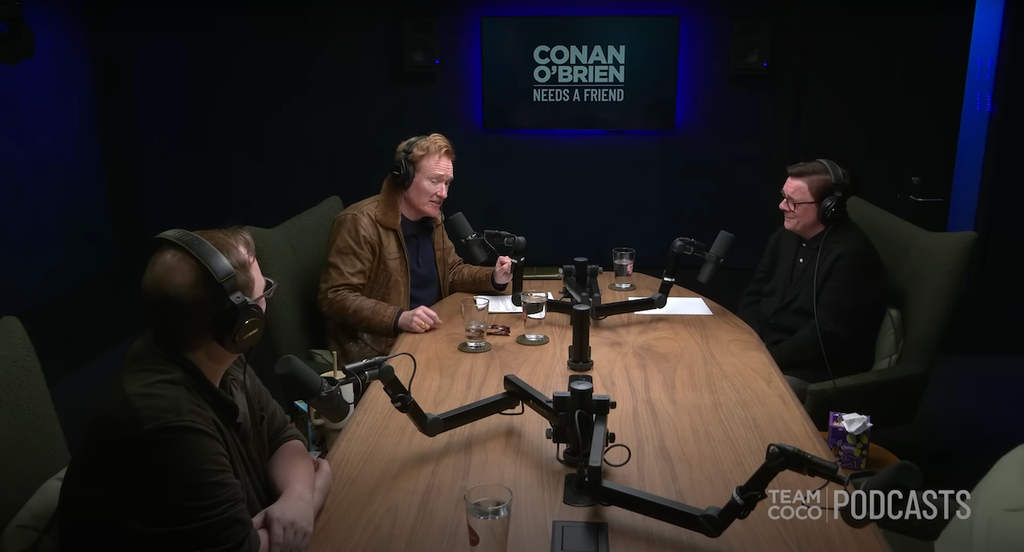 Conan O'Brien and Nathan Lane on "Conan O'Brien Needs A Friend" (Credit: Team Coco/YouTube)