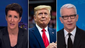 Rachel Maddow, President Donald Trump and Anderson Cooper (MSNBC, Getty Images, CNN)