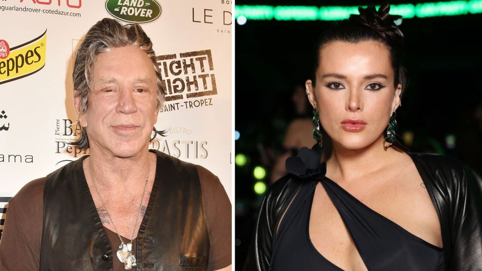 Mickey Rourke (Credit: Foc Kan/WireImage)/Bella Thorne (Credit: Pascal Le Segretain/Getty Images)