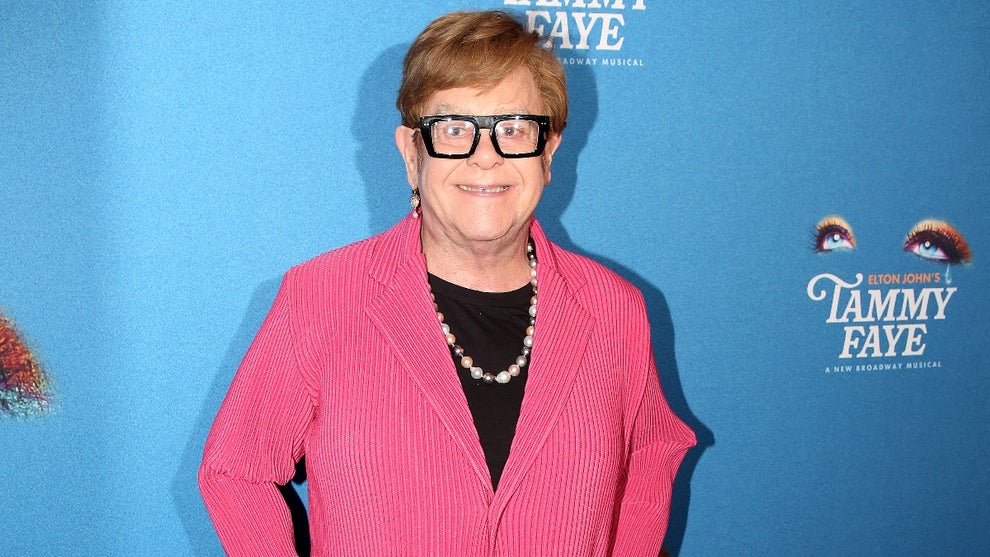 Elton John attends the opening night of the new Elton John musical "Tammy Faye" on Broadway at The Palace Theatre on November 14, 2024 in New York City