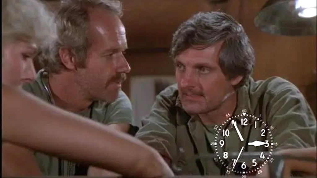 Lorett Switt, Mike Farrell and Alan Alda in "M*A*S*H"