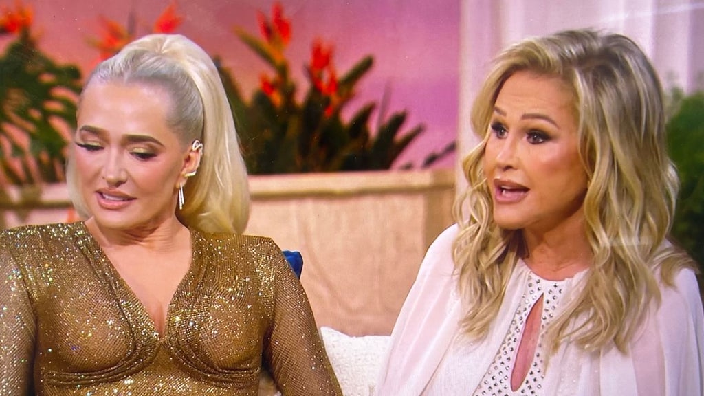 Erika Jayne and Kathy Hilton on "The Real Housewives of Beverly Hills" Season 14 reunion (Bravo)