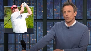 Seth Meyers discusses Trump's golfing during "A Closer Look" (NBC)