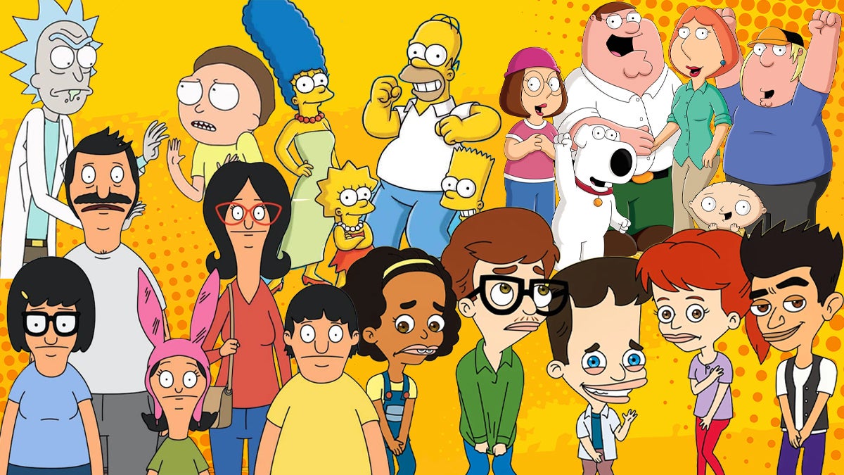 Rick and Morty, Bob's Burgers, The Simpsons, Big Mouth and Family Guy