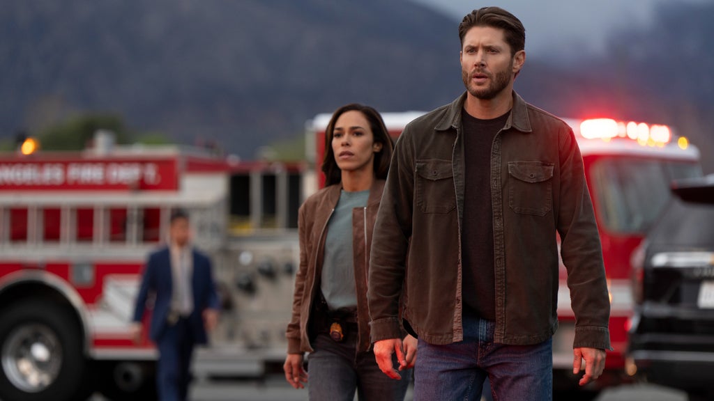 Jessica Camacho and Jensen Ackles in “Countdown” (Elizabeth Morris/Prime Video)