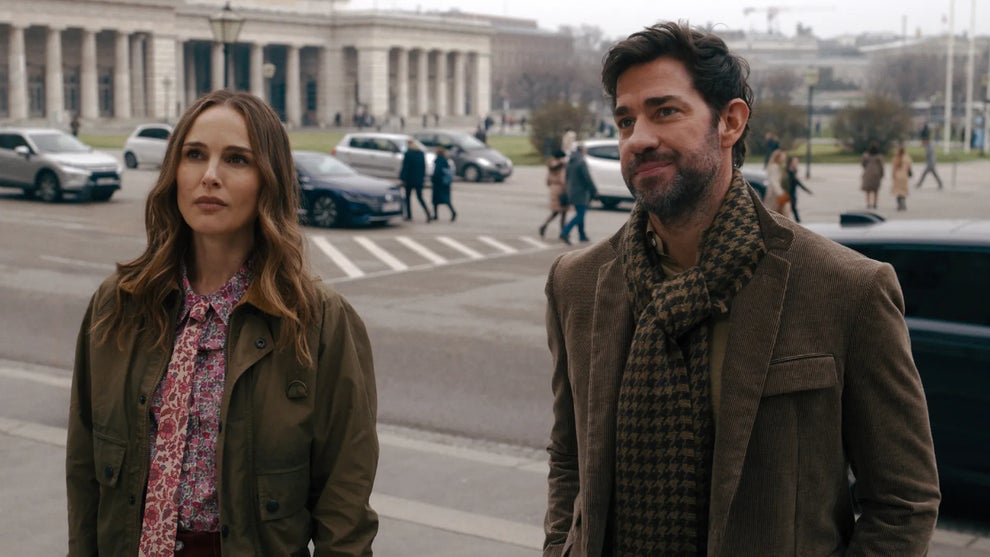 Natalie Portman and John Krasinski in 'Fountain of Youth' (Apple TV+)