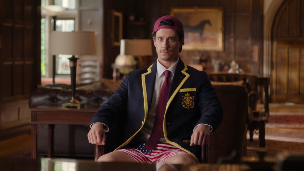 Adam DiMarco in "Overcompensating" (Credit: Prime Video)