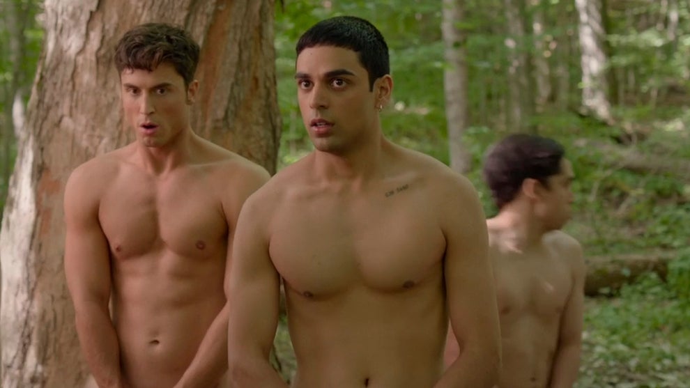 Benito Skinner and Rish Shah in "Overcompensating" (Credit: Prime Video)