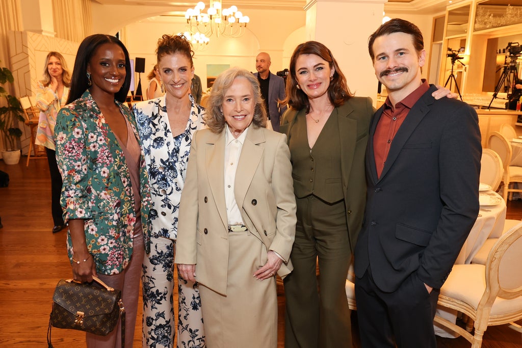Skye P. Marshall, Jennie Snyder Urman, Kathy Bates, Kat Coiro, and Jason Ritter, “Matlock,” attend TheWrap's Showrunners and Creators of Emmy Season Breakfast at The Maybourne Beverly Hills, on May 21, 2025, Beverly Hills, CA. (Photo Credit: Randy Shropshire for TheWrap)