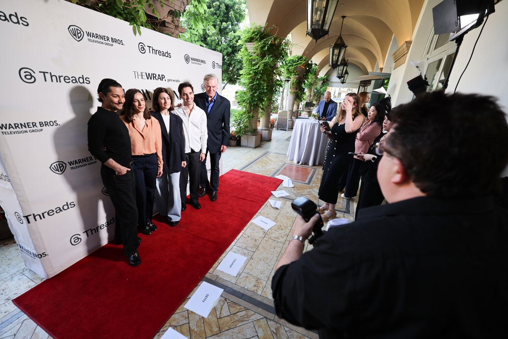 Mark Indelicato, Lucia Aniello, Jen Statsky, and Paul W. Downs, and Christopher McDonald, “Hacks” attend TheWrap's Showrunners and Creators of Emmy Season Breakfast at The Maybourne Beverly Hills, on May 21, 2025, Beverly Hills, CA. (Photo Credit: Randy Shropshire for TheWrap)