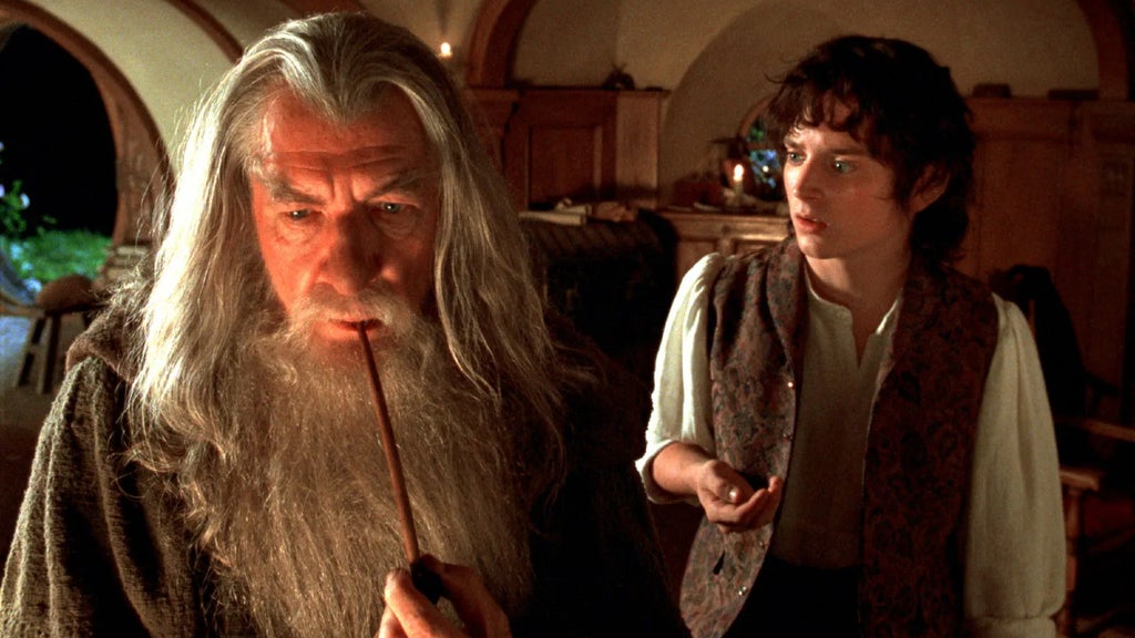 Ian McKellen and Elijah Wood in "The Lord of the Rings: The Fellowship of the Ring" (New Line Cinema)
