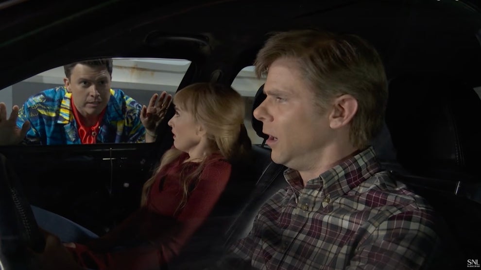 Colin Jost, Chloe Fineman, Mikey Day (SNL)