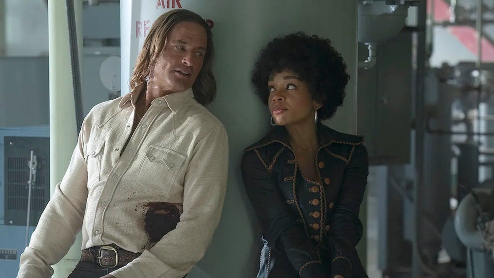 Josh Holloway and Rachel Hilson in "Duster"