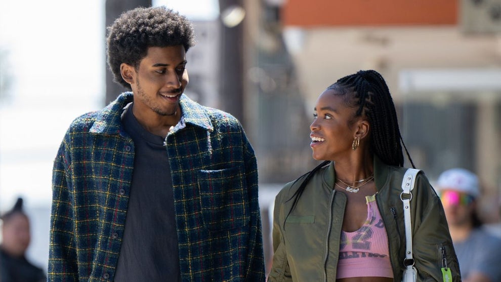 Michael Cooper Jr. as Justin and Lovie Simon as Keisha in "Forever" (Netflix)