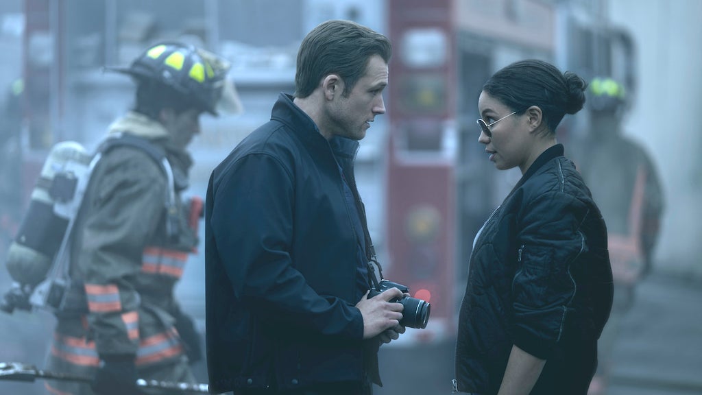 Taron Egerton and Jurnee Smollett in "Smoke"