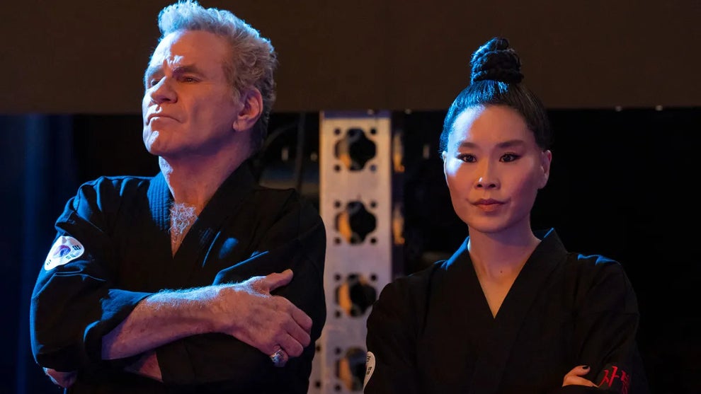 Martin Kove and Alicia Hannah-Kim star in "Cobra Kai." (Credit: Netflix)