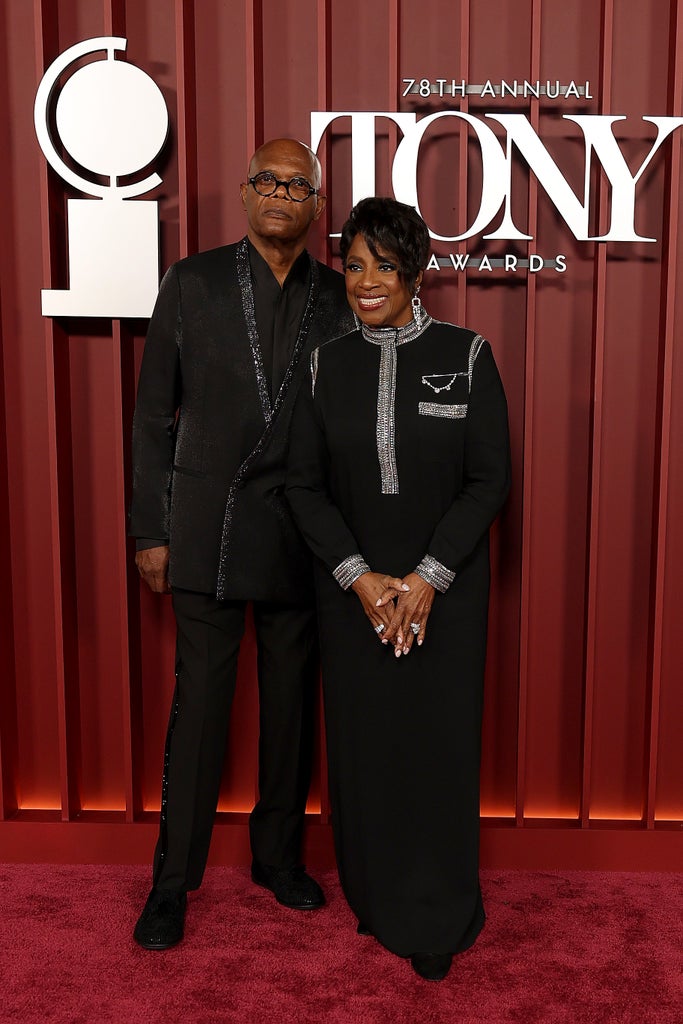 Samuel L. Jackson and LaTanya Richardson Jackson attend The 78th Annual Tony Awards at Radio City Music Hall. (Credit: Michael Loccisano/Getty Images)
