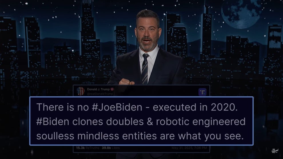 Jimmy Kimmel on Trump sharing Biden robot conspiracy theory