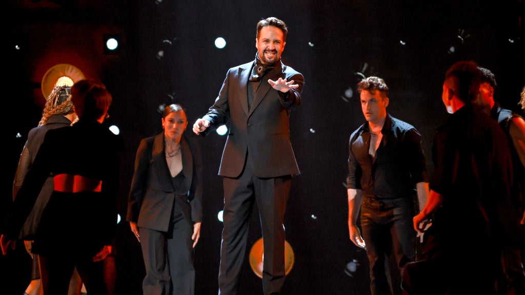 Lin-Manuel Miranda and the cast of "Hamilton" perform onstage during the 78th Annual Tony Awards at Radio City Music Hall on June 08, 2025 in New York City. (Theo Wargo/Getty Images)