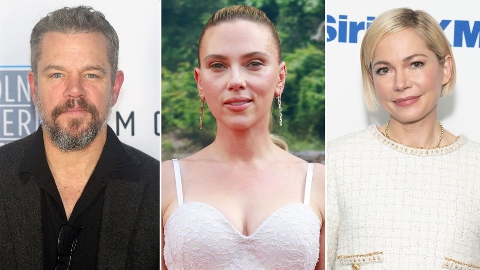 Left to right: Matt Damon (Credit: Bruce Glikas/WireImage), Scarlett Johansson (Credit: Taylor Hill/FilmMagic) and Michelle Williams (Credit: Noam Galai/Getty Images)