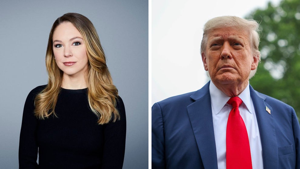 CNN's Natasha Bertrand and President Donald Trump (Credit: CNN/Getty Images)