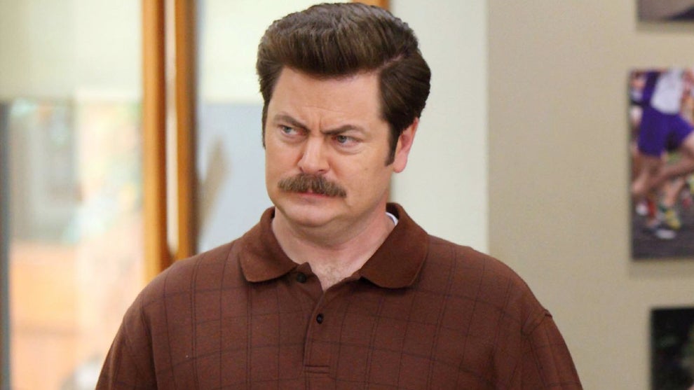 Nick Offerman as Ron Swanson in "Parks and Recreation" (NBC)