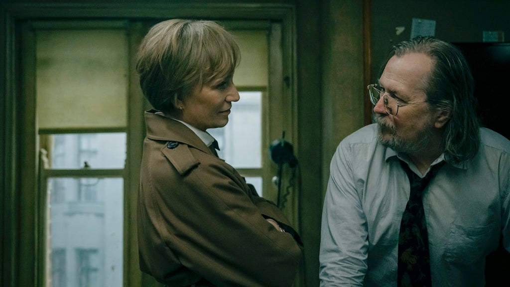 Kristin Scott Thomas and Gary Oldman in Season 5 of Slow Horses