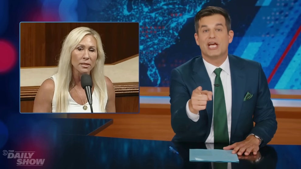 Michael Kosta hosting the June 4, 2025 edition of "The Daily Show" (Credit: Comedy Central)