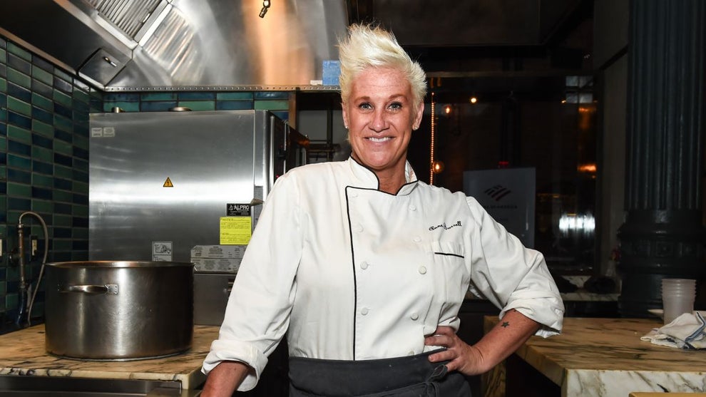 Chef Anne Burrell poses during the Food Network & Cooking Channel New York City Wine & Food Festival presented by Capital One - Dinner with Anne Burrell and Marc Murphy part of the Bank of America Dinner Series at Chefs Club on October 10, 2019 in New York City. (Credit: Daniel Zuchnik/Getty Images for NYCWFF)