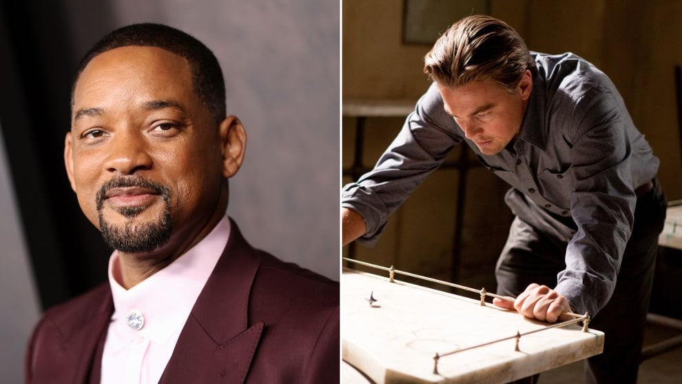 Left: Will Smith (Matt Winkelmeyer/Getty Images), Right: Leonardo DiCaprio in “Inception” (Warner Bros. Pictures)