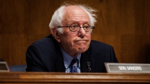 Ranking member Sen. Bernie Sanders (I-VT) questions U.S. Secretary of Health and Human Services Robert F. Kennedy Jr. as he testifies before the Senate Committee on Health, Education, Labor, and Pensions