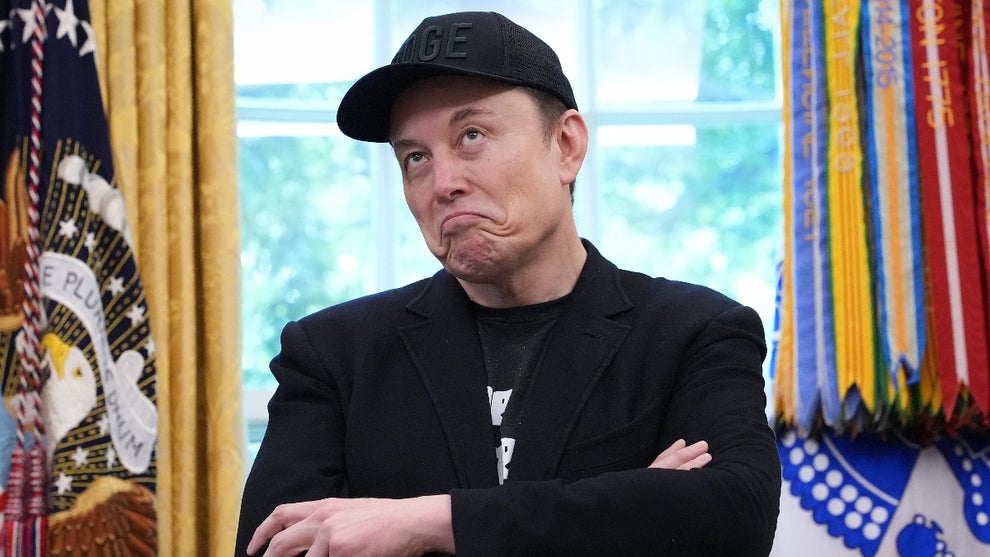 Tesla CEO Elon Musk speaks alongside U.S. President Donald Trump to reporters in the Oval Office of the White House on May 30, 2025 in Washington, DC