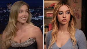 Sydney Sweeney on "The Tonight Show With Jimmy Fallon, Sydney Sweeney as Cassie in "Euphoria" (Credit: NBC, HBO)