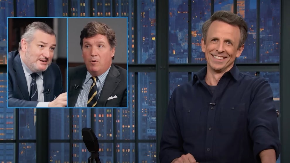 Seth Meyers discusses Ted Cruz and Tucker Carlson during "A Closer Look"