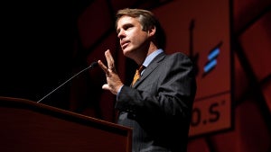 Moderator Terry Moran, ABC News' Nightline, at "Rock Stars of Science" sponsored by Geoffrey Beene Foundation & ResearchAmerica to engage heath and medicine discussion at the Capitol Visitors Center Auditorium on September 24, 2009