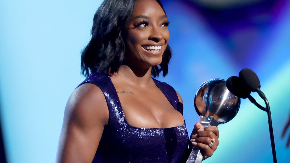 Simone Biles accepts the Best Athlete Women's Sports Award onstage during the 2025 ESPY Awards