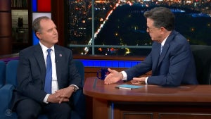 Adam Schiff and Stephen Colbert