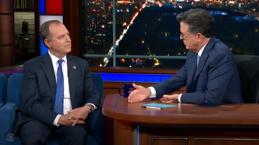 Adam Schiff and Stephen Colbert