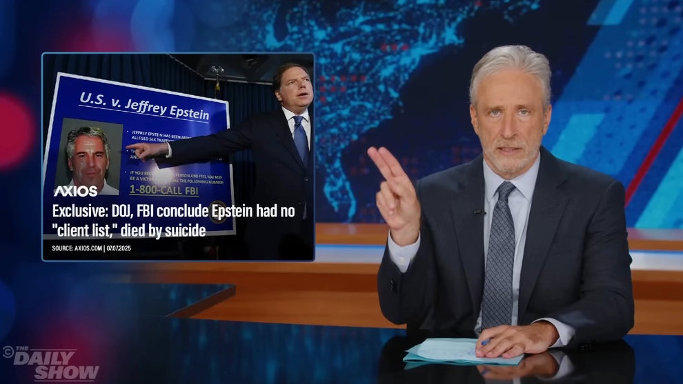 Jon Stewart hosting the July 7, 2025 edition of "The Daily Show" (Comedy Central)