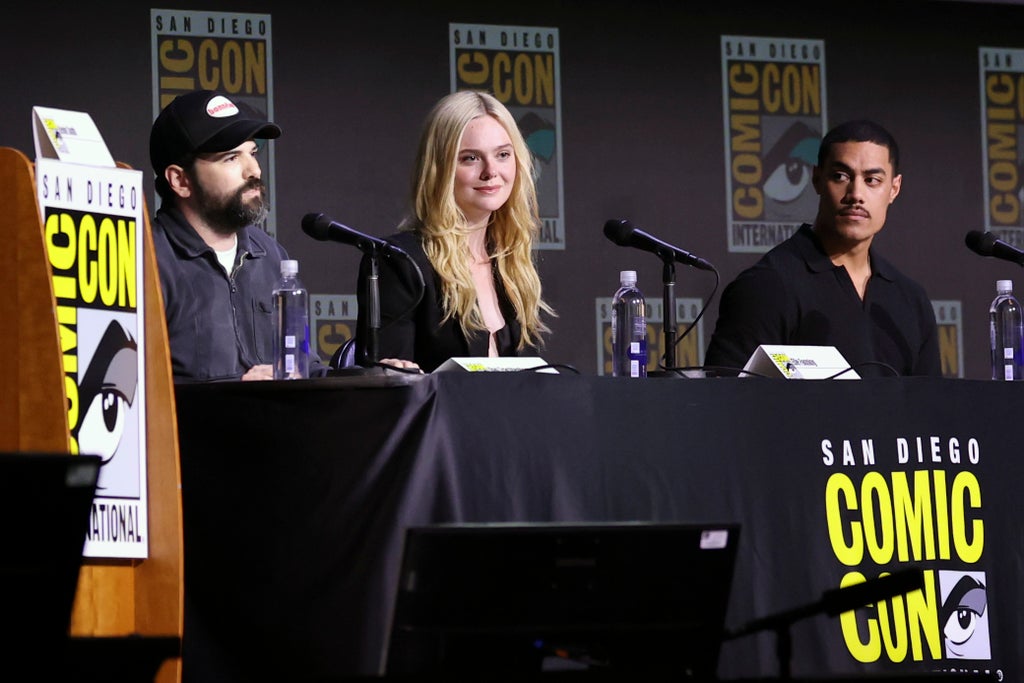 Dan Trachtenberg, Elle Fanning, and Dimitrius Schuster-Koloamatangi , Predator: Badlands