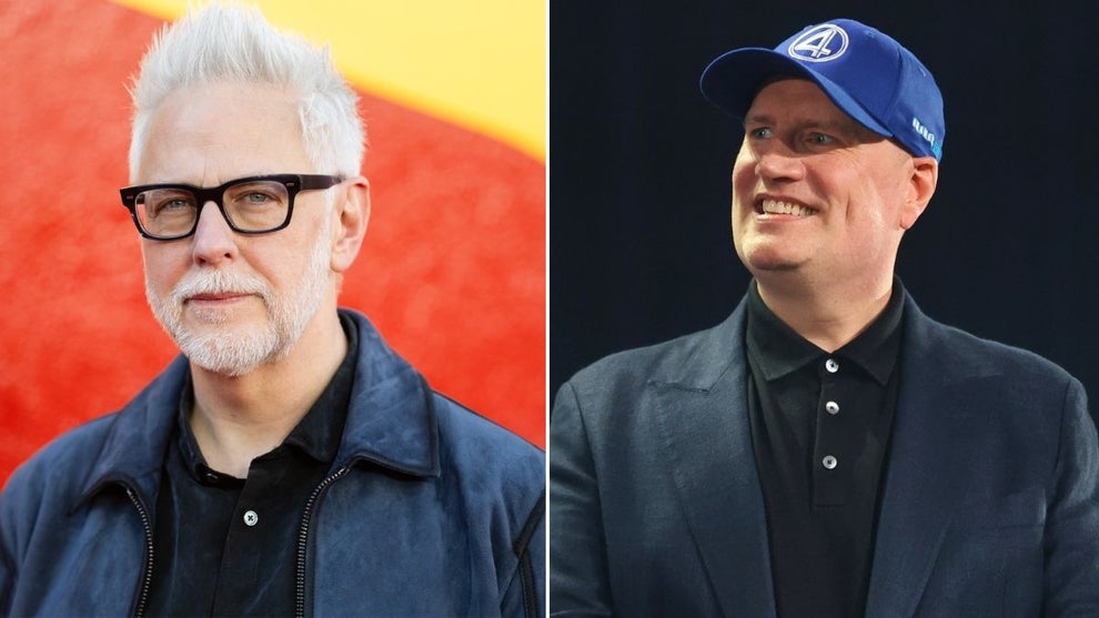 Left to right: James Gunn (Samir Hussein/WireImage), Kevin Feige (Ricardo Moreira/Getty Images)