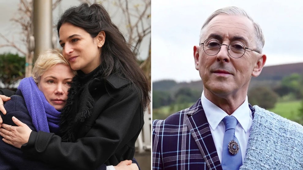 Jenny Slate on "Dying for Sex" and Alan Cumming on "The Traitors" (Credit: FX, Peacock)