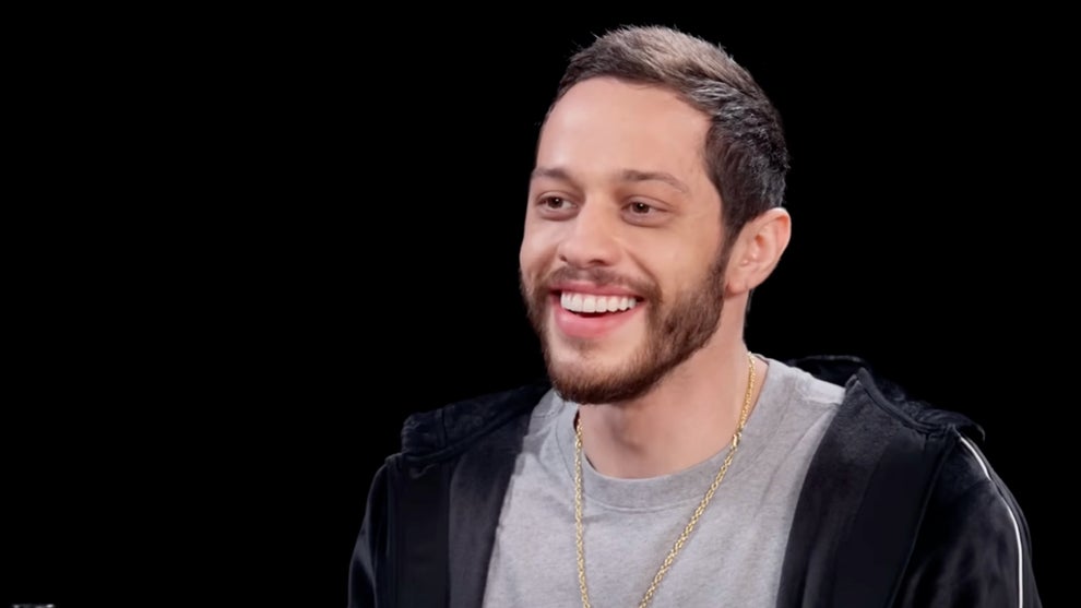 Pete Davidson on "Hot Ones" (Credit: First We Feast/YouTube)