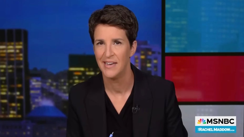 Rachel Maddow hosting the July 28, 2025 edition of "The Rachel Maddow Show" (Credit: MSNBC)