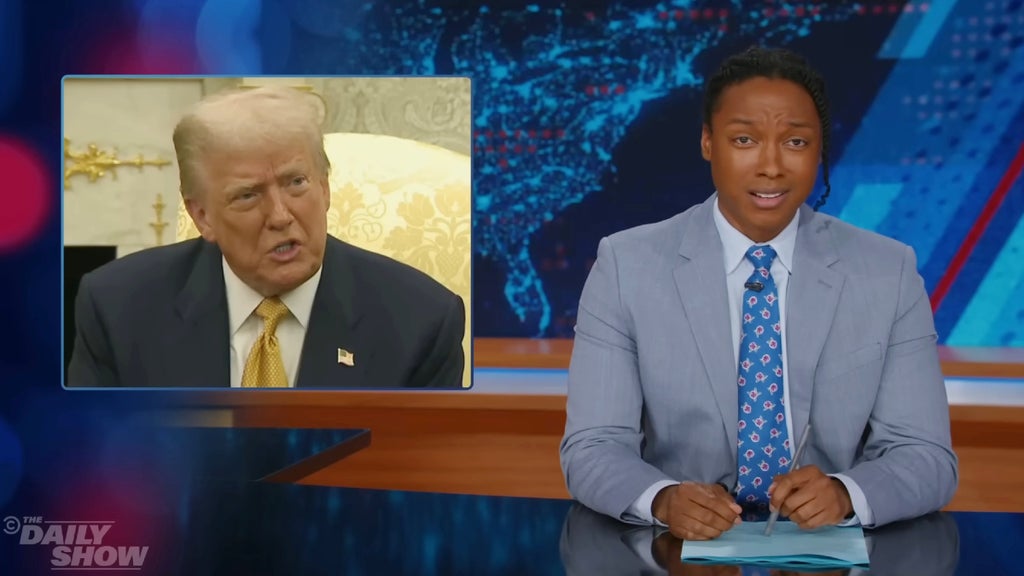 Josh Johnson hosting the July 22, 2025 edition of "The Daily Show" (Comedy Central)
