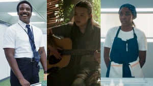 Tramell Tillman ("Severance"), Bella Ramsey ("The Last of Us") and Ayo Edebiri ("The Bear") in a split image